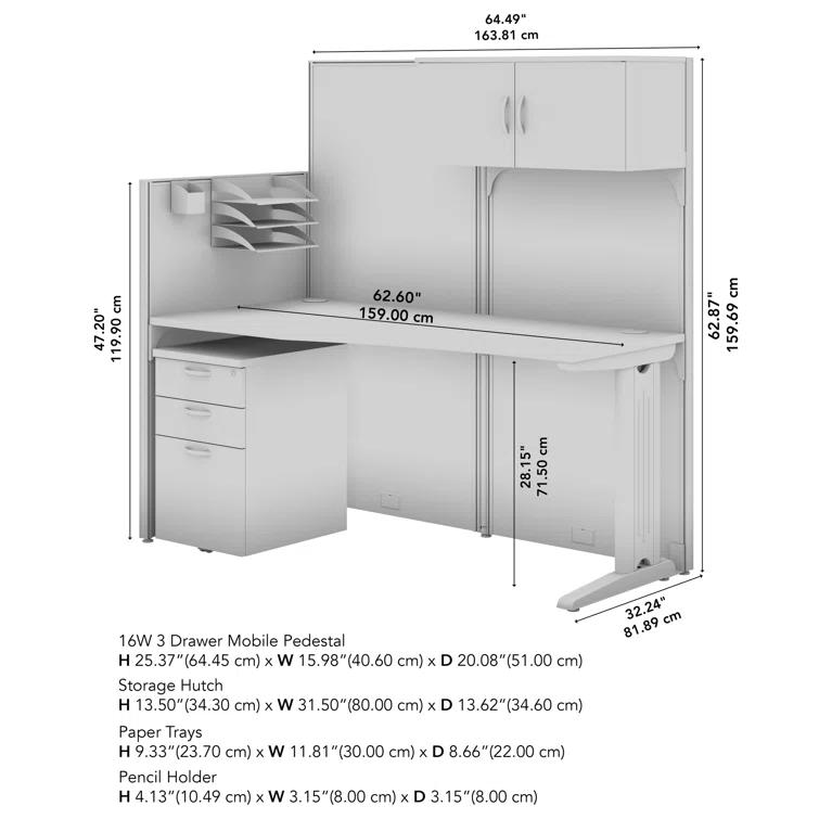 Bush Business Furniture Office In An Hour Rectangle 1 Person Cubicle with Cable Management