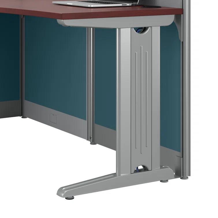 Bush Business Furniture Office In An Hour L-Shaped 1 Person Cubicle with Cable Management
