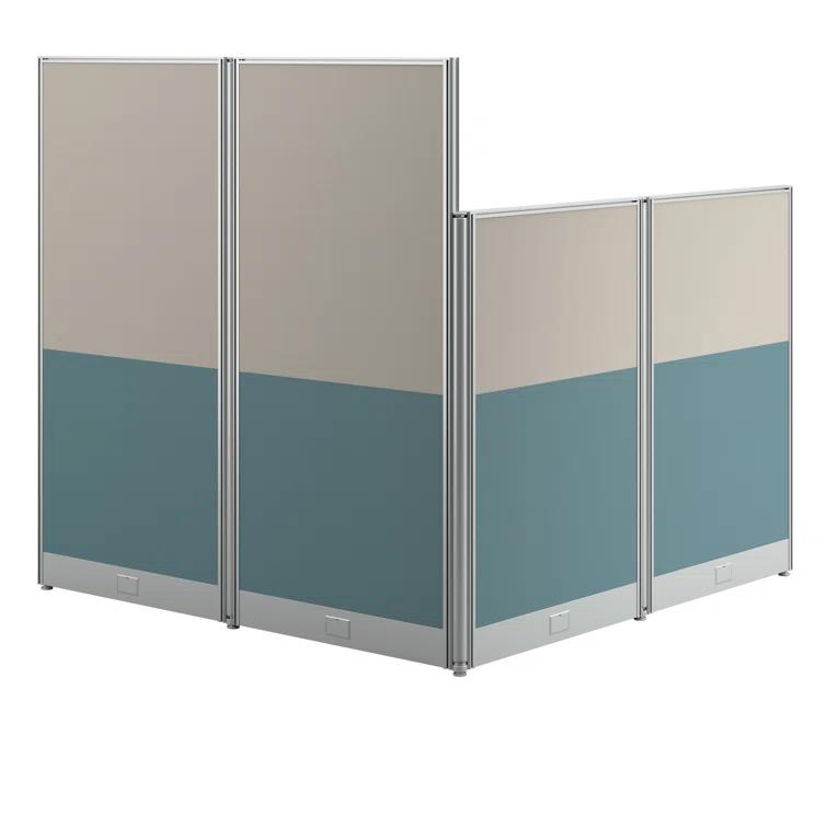 Bush Business Furniture Office In An Hour L-Shaped 1 Person Cubicle with Cable Management