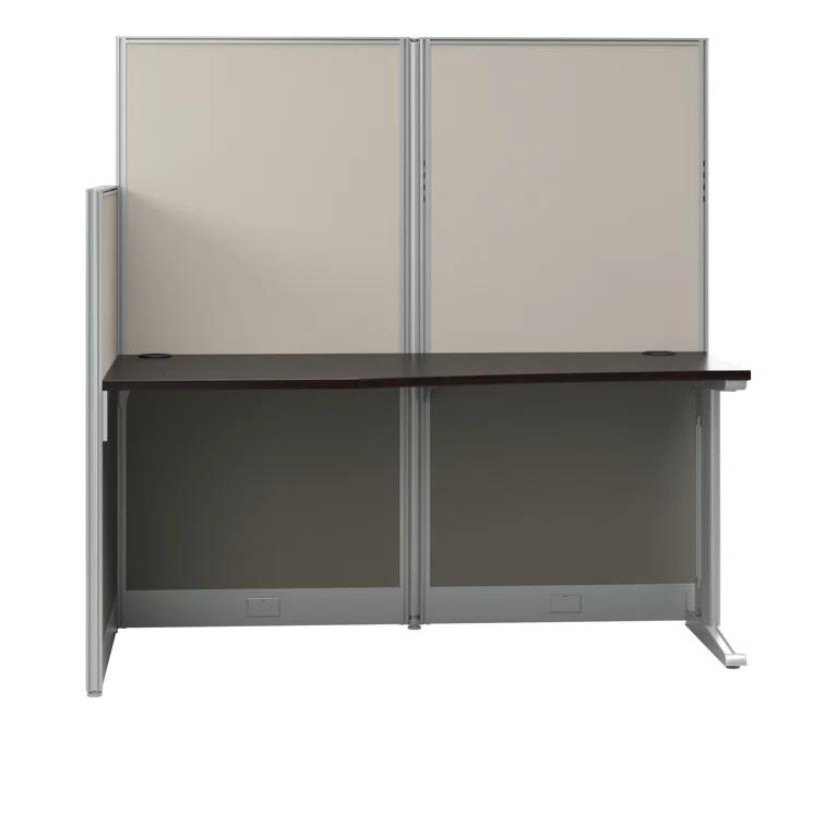 Office In An Hour L-Shaped 1 Person Cubicle with Cable Management