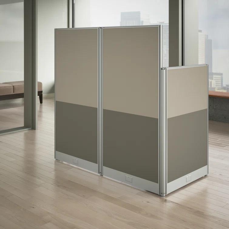 Office In An Hour L-Shaped 1 Person Cubicle with Cable Management