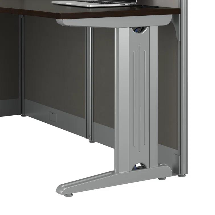 Office In An Hour L-Shaped 1 Person Cubicle with Cable Management