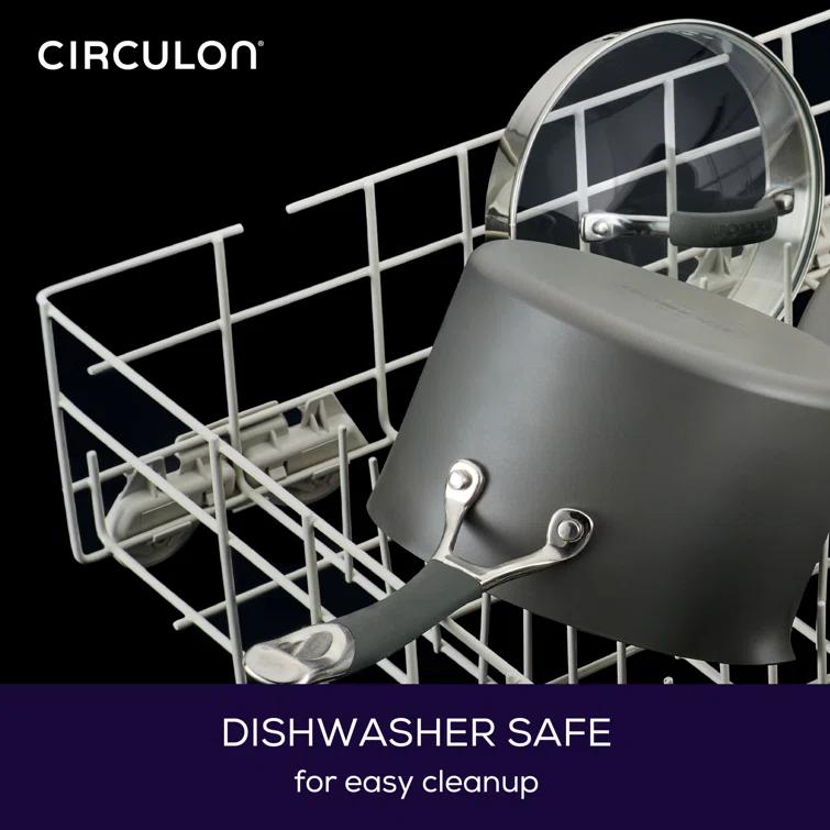 Circulon Circulon Radiance Hard-Anodized Nonstick Saucepan with Straining Lid, 3-Quart