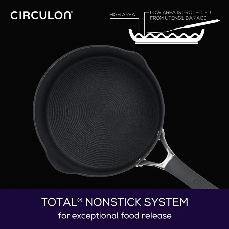 Circulon Circulon Radiance Hard-Anodized Nonstick Saucepan with Straining Lid, 3-Quart