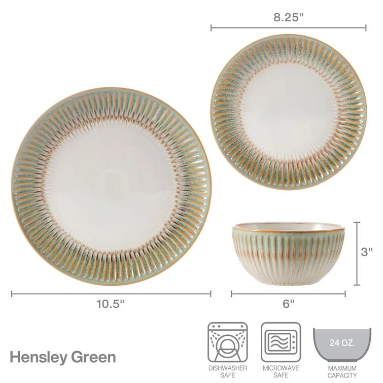 Pfaltzgraff Hensley 12-Piece Stoneware Dinnerware Set, Service for 4