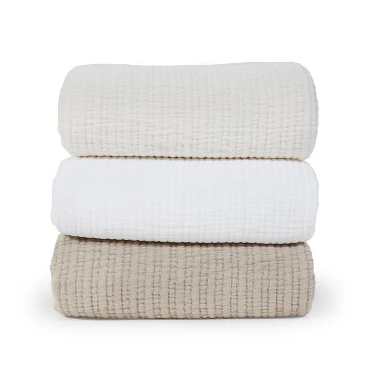 Chatham Cotton Matelasse Coverlet by Pom Pom at Home - Cream / Queen