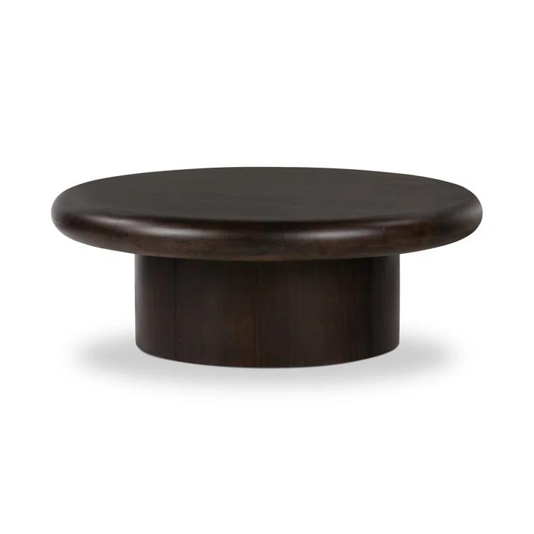 Charcoal Parawood Round Coffee Table with Storage