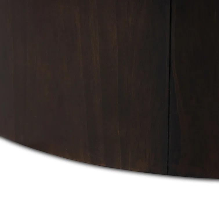 Charcoal Parawood Round Coffee Table with Storage
