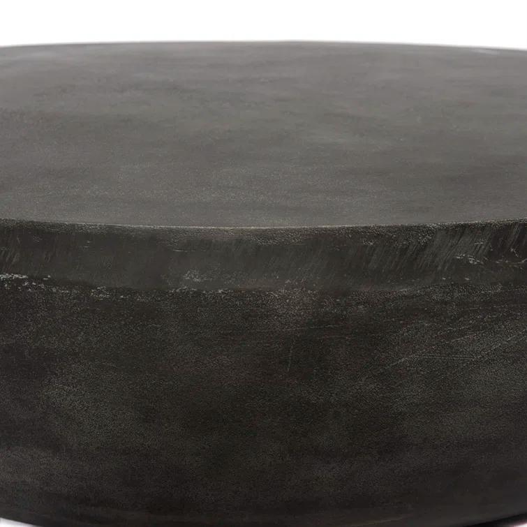 Aged Gray Round Aluminum Outdoor Coffee Table, 48"