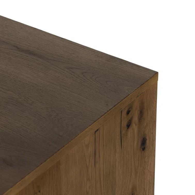 Amber Oak Resin Executive Desk with Drawer