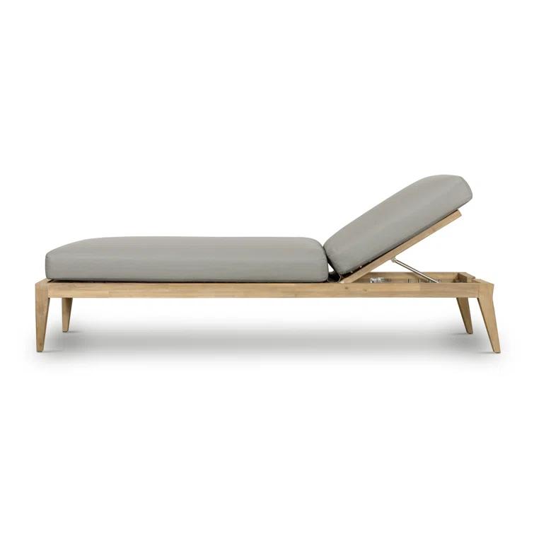 Amine 24'' Outdoor Acacia Chaise Lounge