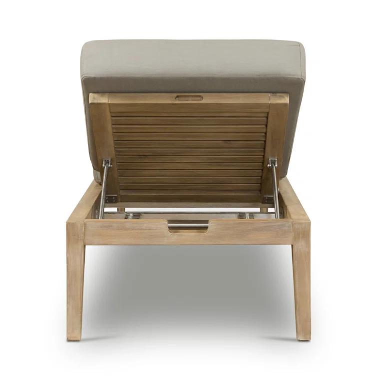 Amine 24'' Outdoor Acacia Chaise Lounge