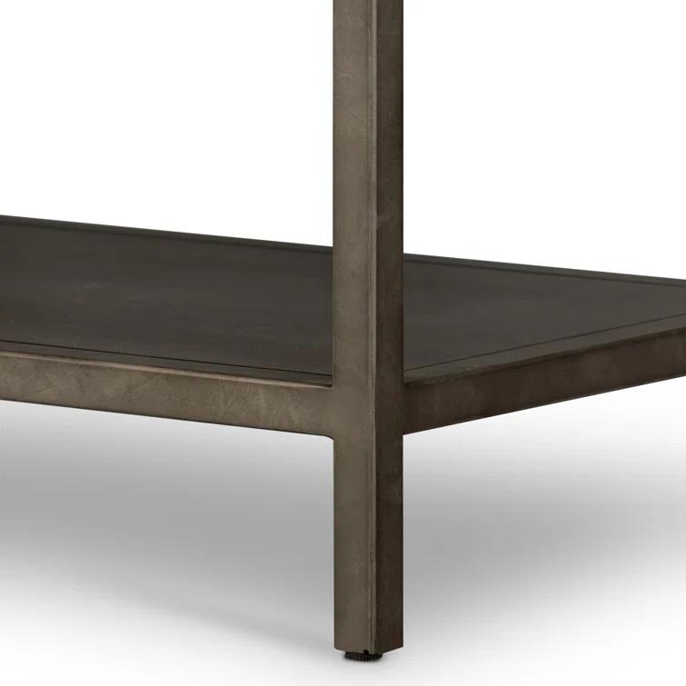 Industrial 50'' Brown and Zinc Console Table with Storage
