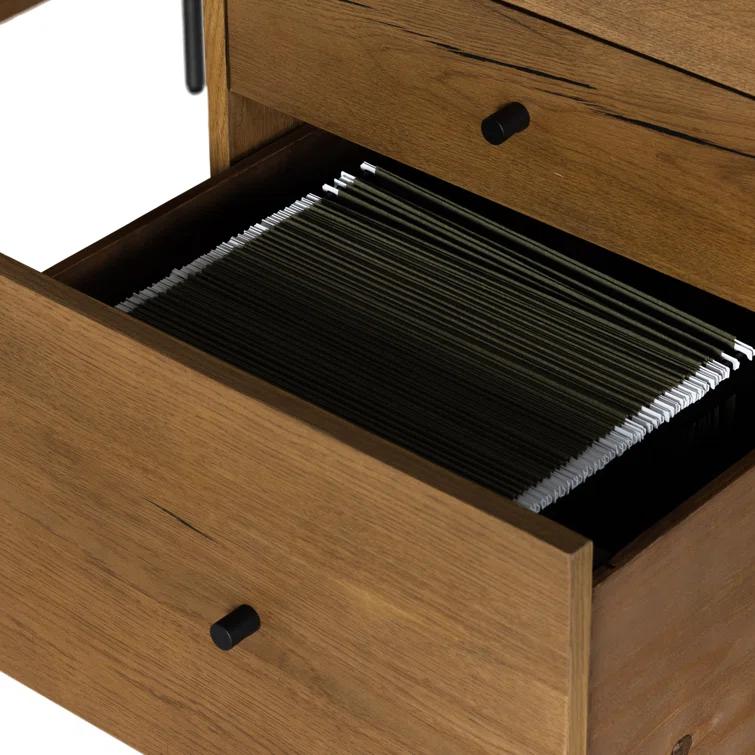 Amber Oak Resin Executive Desk with Drawer