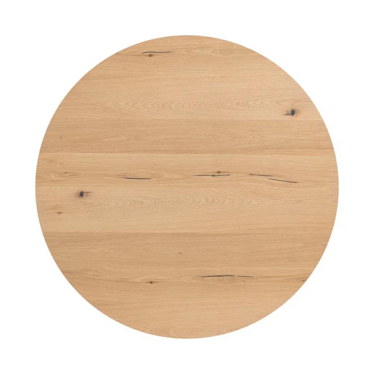 Light Oak and Gunmetal Round Coffee Table