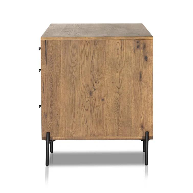 Amber Oak Resin Executive Desk with Drawer