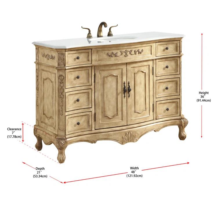 Lunette 48'' Single Bathroom Vanity with Top