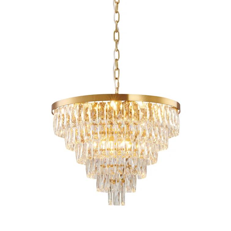 Brayton 16 Light 6 Tier Chrome Chandelier With Crystal Accents