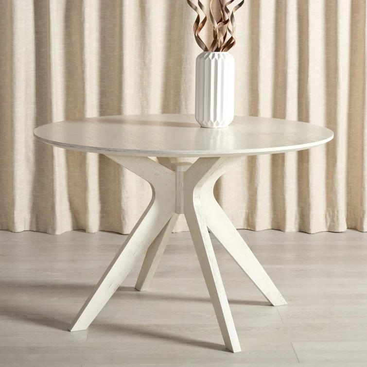 SAFAVIEH Couture Carolee 46" Round Dining Table, White Wash