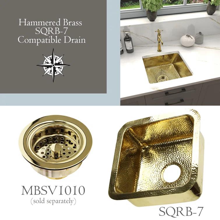 Brightwork 17" x 17" Hand-Hammered Dual Mount Kitchen/Bar Sink