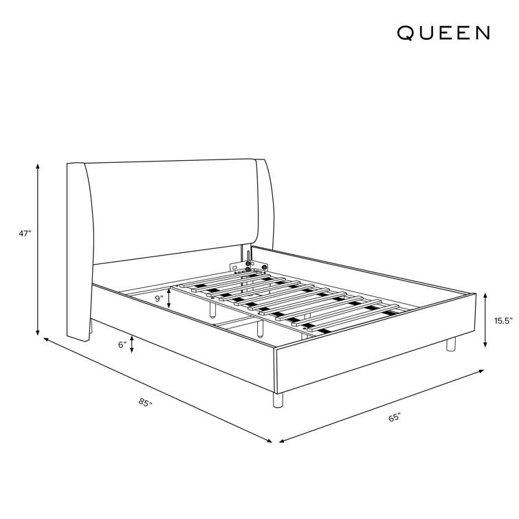 Tilly Upholstered Low Profile Platform Bed