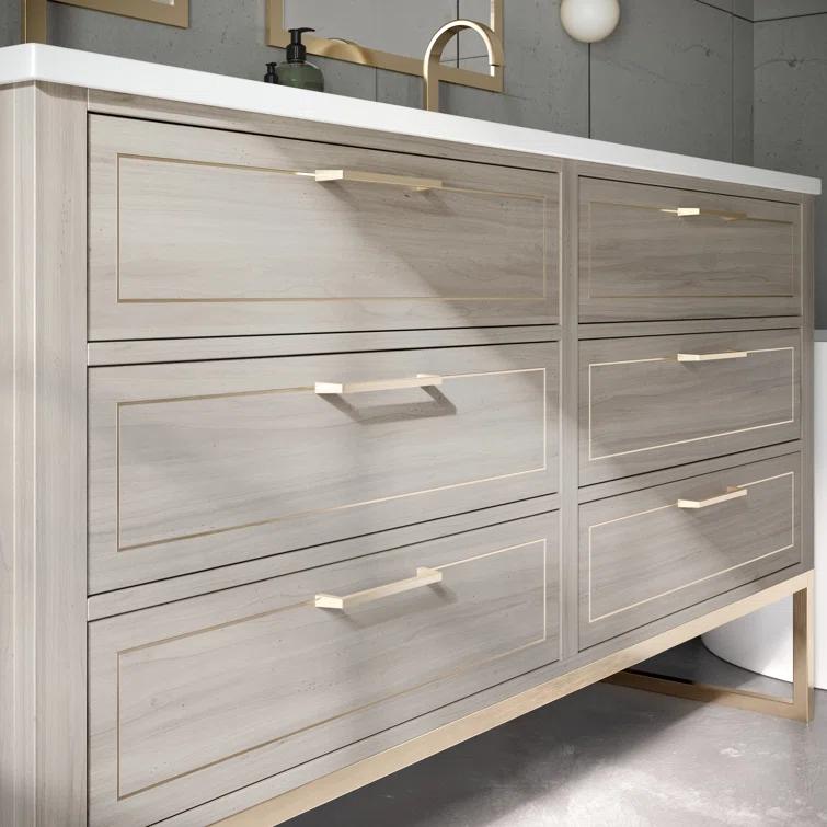 Markham 60'' Double Bathroom Vanity with Ceramic Top