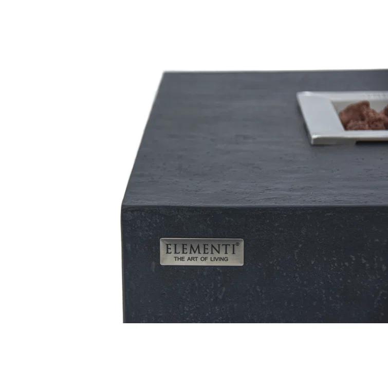 Gray Gas Free-Standing Fire Pit Table with Lava Rocks