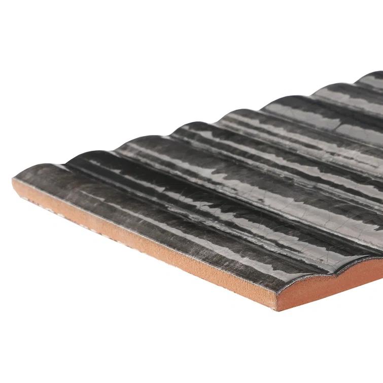 Canu 5.9 In. x 11.81 In. Polished Fluted Ceramic Subway Wall Tile (9.68 Sq. Ft. / Case)