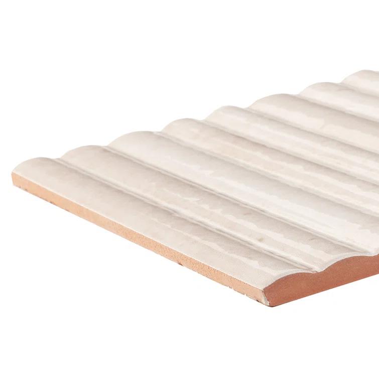 Canu 5.9 In. x 11.81 In. Polished Fluted Ceramic Subway Wall Tile (9.68 Sq. Ft. / Case)