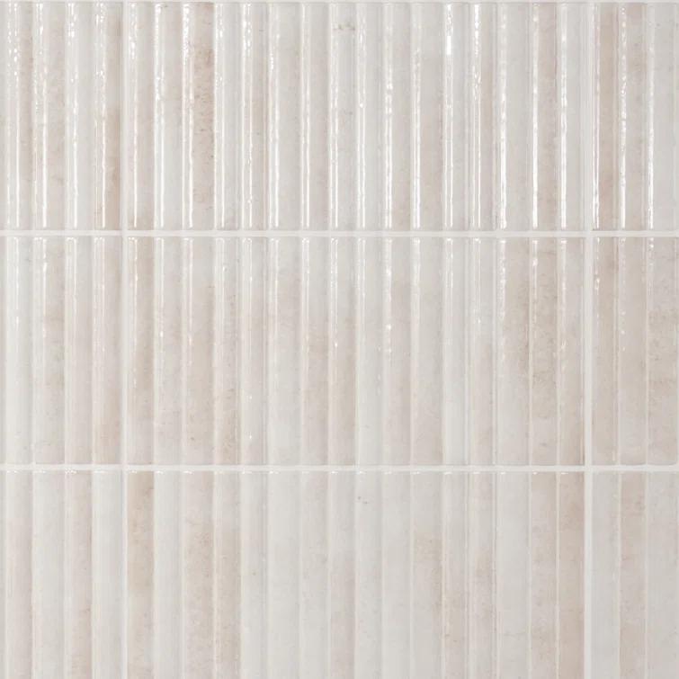 Canu 5.9 In. x 11.81 In. Polished Fluted Ceramic Subway Wall Tile (9.68 Sq. Ft. / Case)