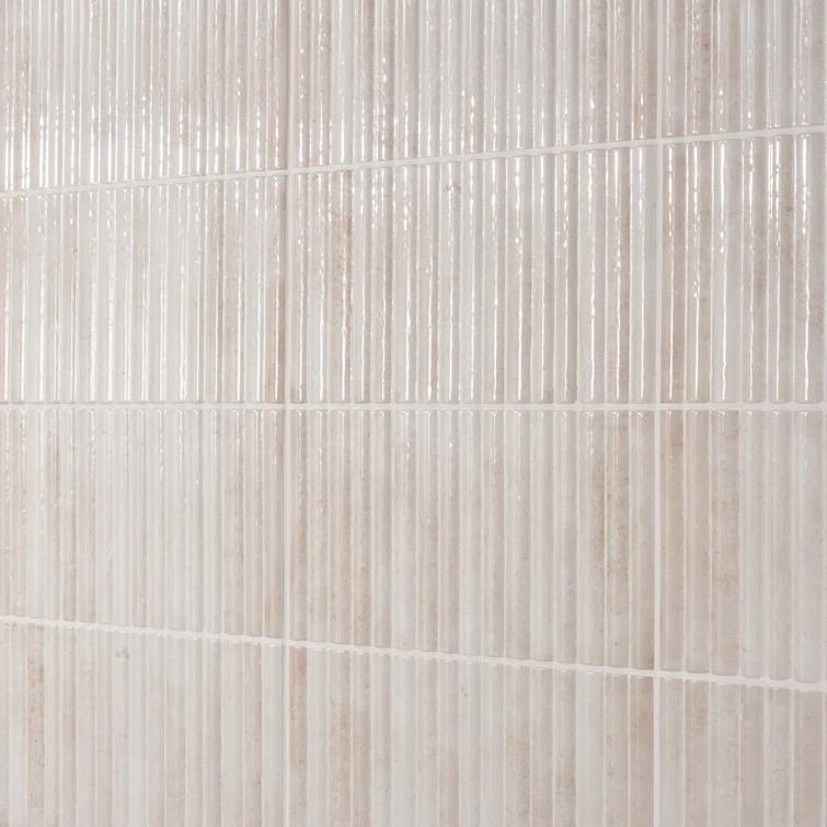 Canu 5.9 In. x 11.81 In. Polished Fluted Ceramic Subway Wall Tile (9.68 Sq. Ft. / Case)