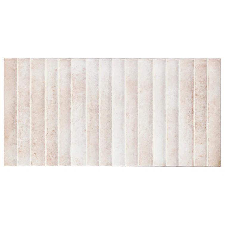 Canu 5.9 In. x 11.81 In. Polished Fluted Ceramic Subway Wall Tile (9.68 Sq. Ft. / Case)
