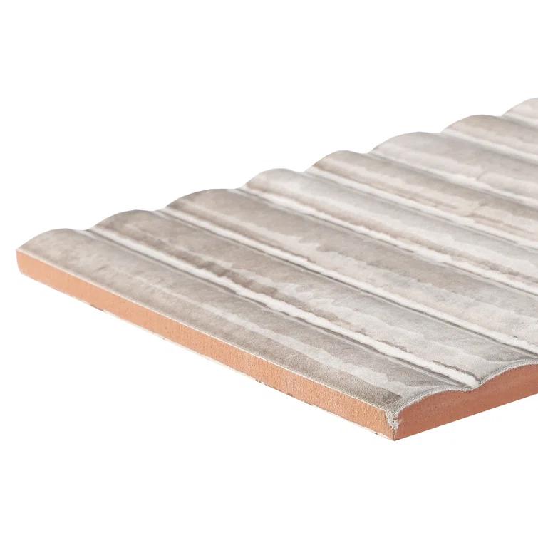 Canu 5.9 In. x 11.81 In. Polished Fluted Ceramic Subway Wall Tile (9.68 Sq. Ft. / Case)