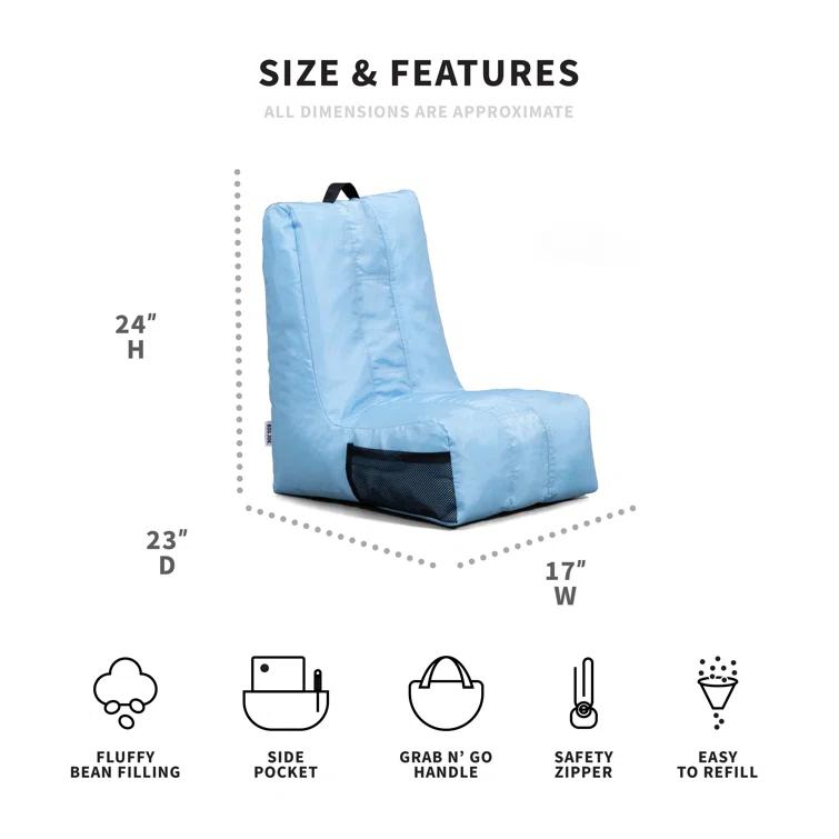 Big Joe Bean Bag Video Lounger, Durable Polyester Nylon Blend, 2 feet