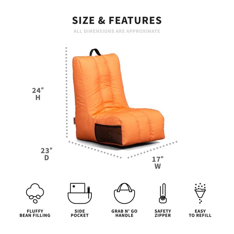 Big Joe Bean Bag Video Lounger, Durable Polyester Nylon Blend, 2 feet