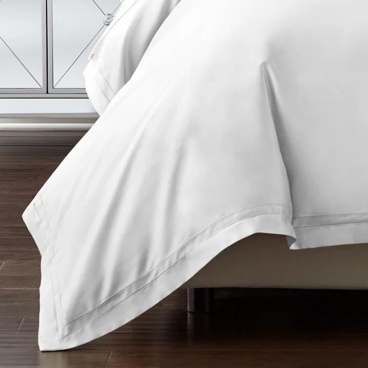 White Queen Cotton Sateen Weave Duvet Cover Set