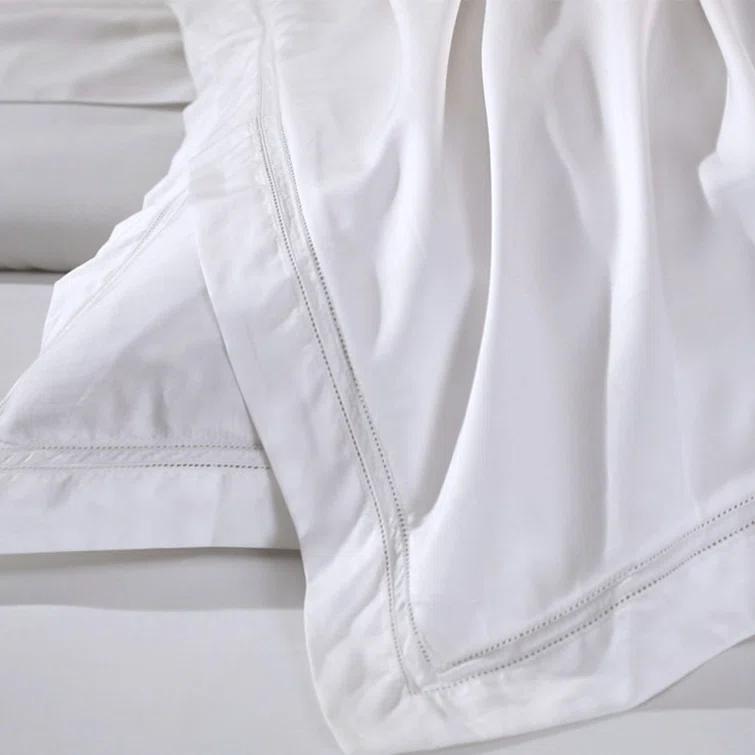 White Queen Cotton Sateen Weave Duvet Cover Set