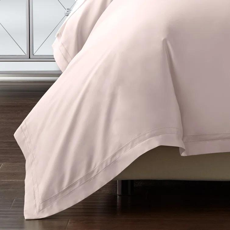 Pure Parima Luxury Duvet Cover Set 100% Certified Egyptian Cotton, Double Hem-Stitched Sateen Weave, Hidden Zipper Closure 1 Duvet Cover and 2 Pillow Shams (Linen, Queen)
