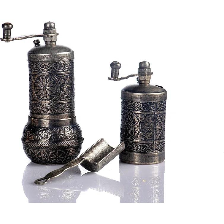 MoogCo Salt And Pepper Grinder Set - Herb Grinder - Pepper Grinder Mill - Pepper Mill - Spice Grinder - Salt Grinder - Coffee Bean Grinder - Spice Grinder Manual (Set of 2)