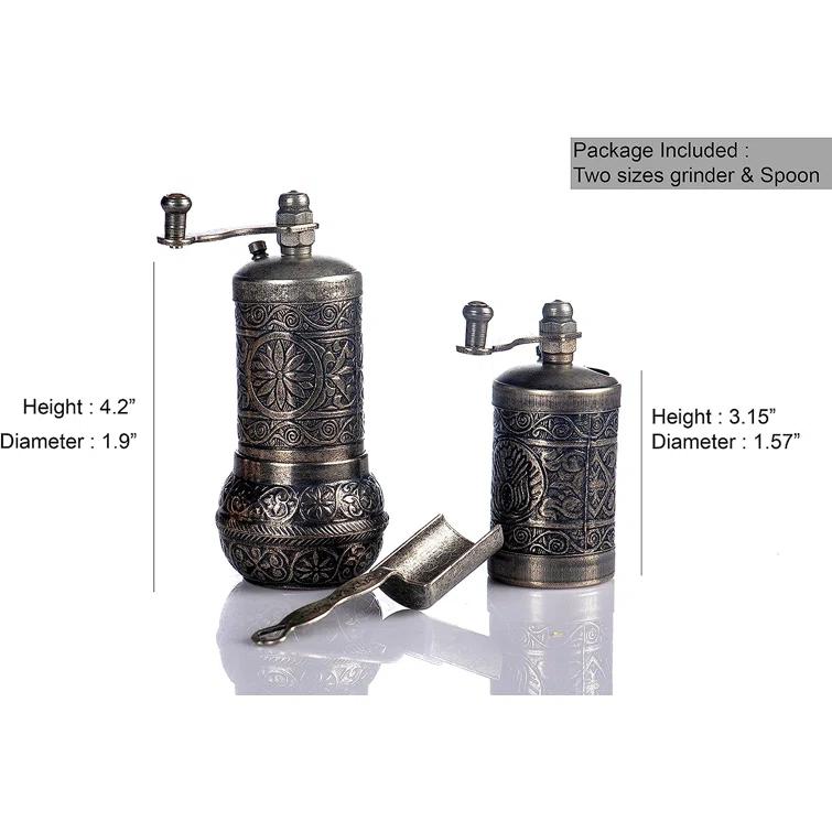 MoogCo Salt And Pepper Grinder Set - Herb Grinder - Pepper Grinder Mill - Pepper Mill - Spice Grinder - Salt Grinder - Coffee Bean Grinder - Spice Grinder Manual (Set of 2)