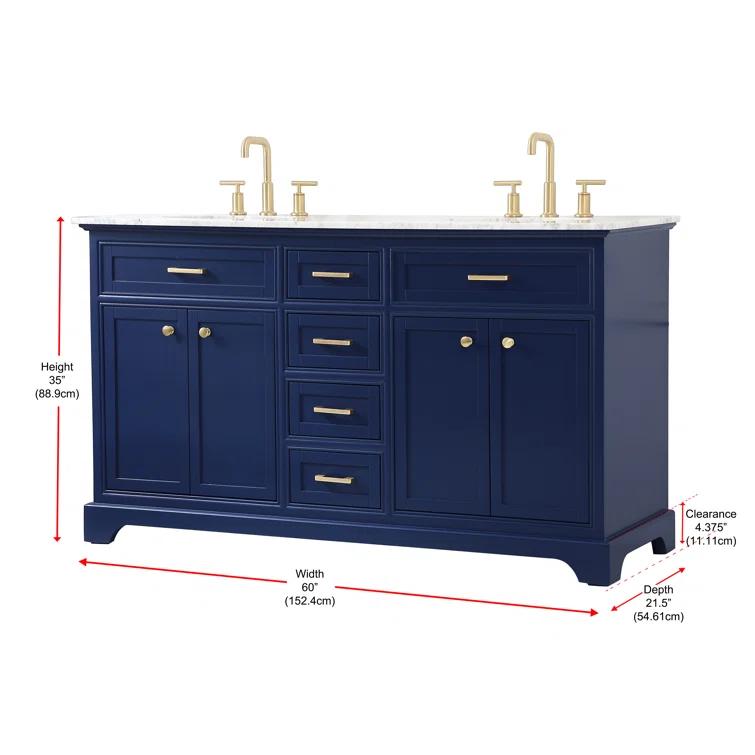 Etta Avenue™ Lydie 60'' Double Bathroom Vanity with Marble Top