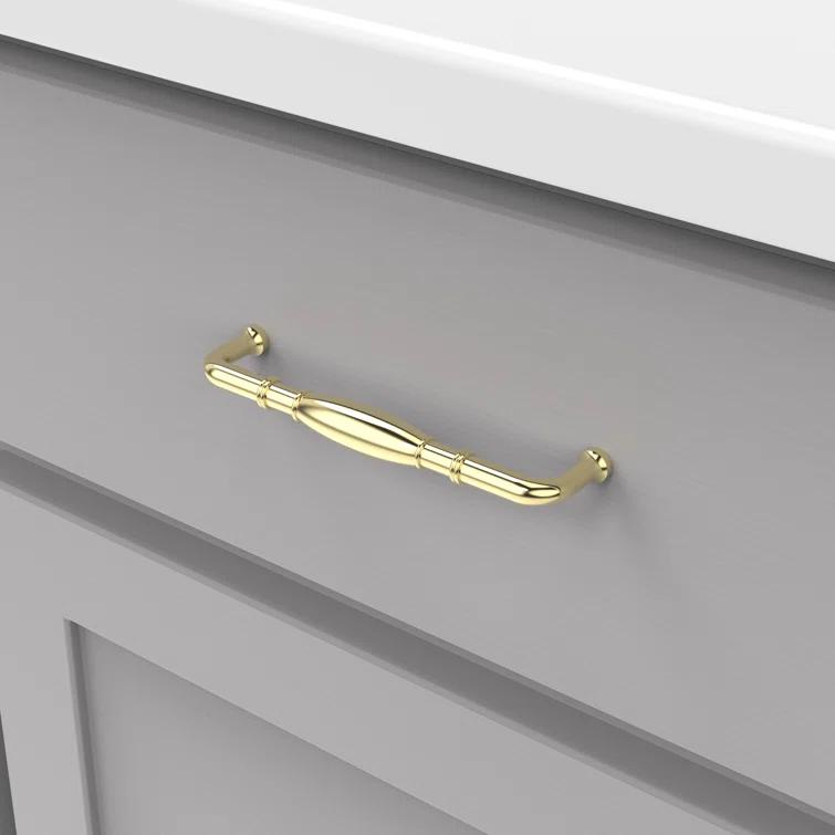 Hickory Hardware Williamsburg Collection Handle Pull - 3" Center to Center Cabinet Pull Polished Brass - Farmhouse Hardware for Drawers & Cabinets (Set of 10)