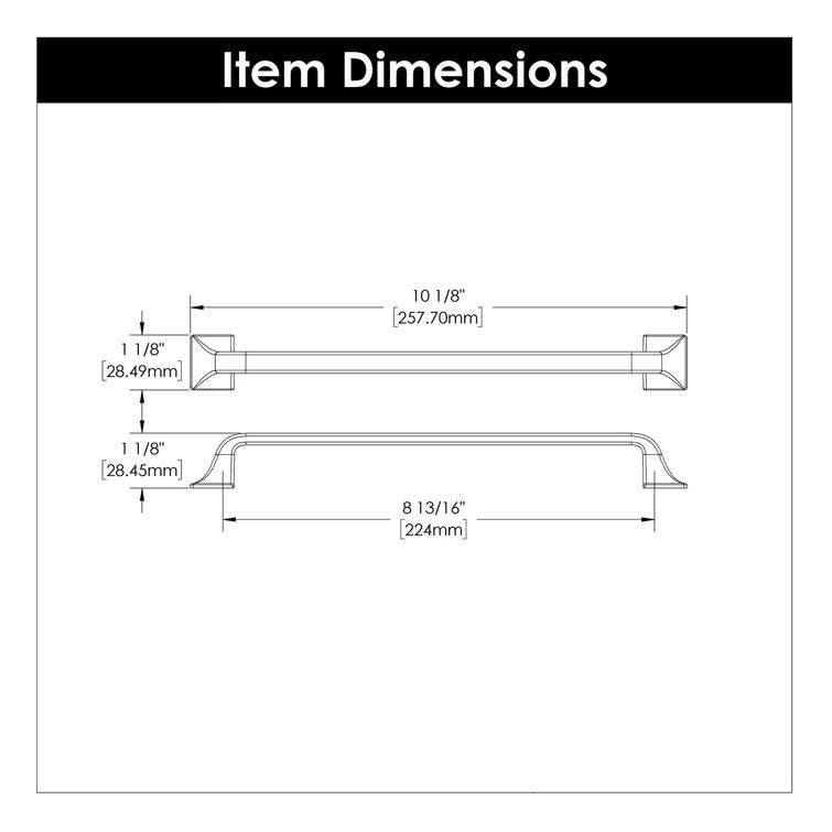 Forge Kitchen Cabinet Handles, Solid Core Drawer Pulls for Cabinet Doors, 8-13/16" (224mm)