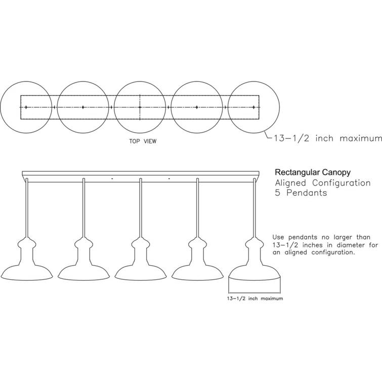 Progress Lighting P860004-31M Canopy Kit 60" Length for up to 5 Pendants