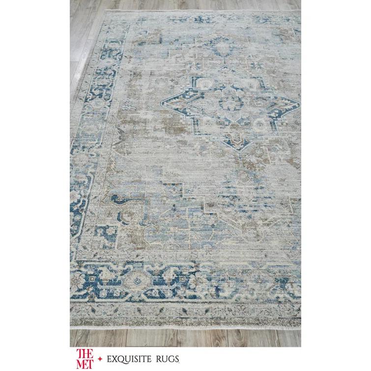 The Met x Exquisite Rugs Vintage Looms Rust/Navy Area Rug