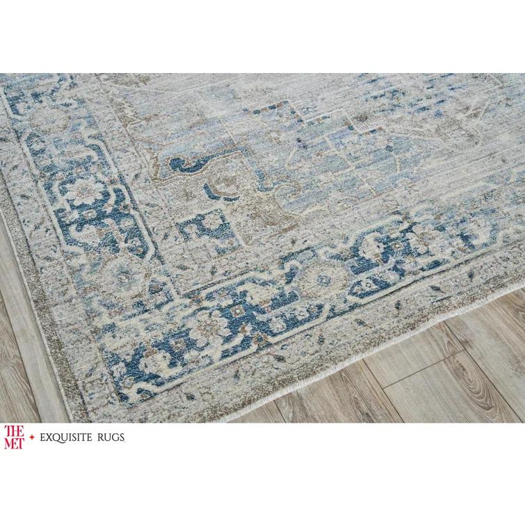 The Met x Exquisite Rugs Vintage Looms Rust/Navy Area Rug