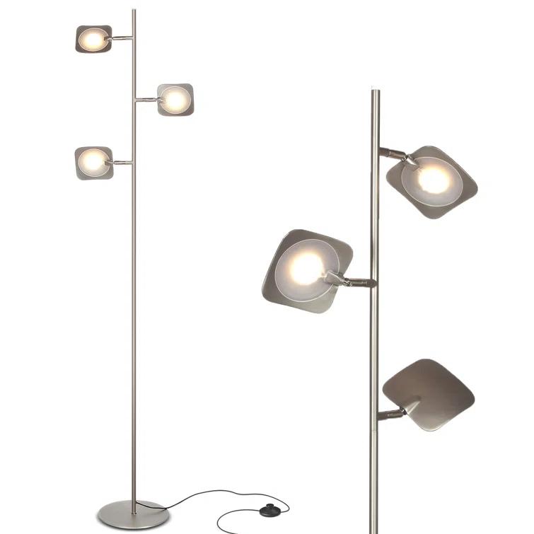 Brightech Tree Industrial LED 3-Way Dimming Floor Lamp with 3 Adjustable Spot Lights