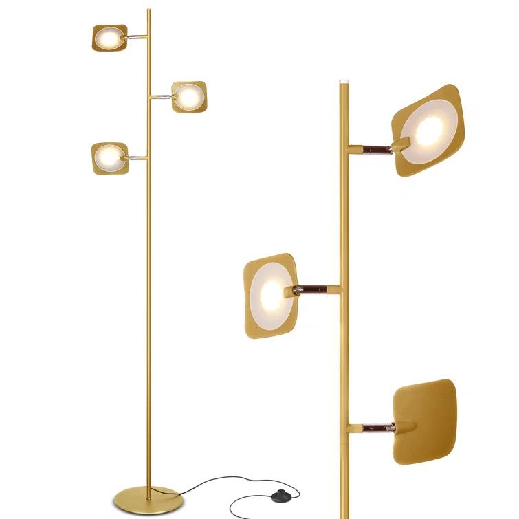 Brightech Tree Industrial LED 3-Way Dimming Floor Lamp with 3 Adjustable Spot Lights