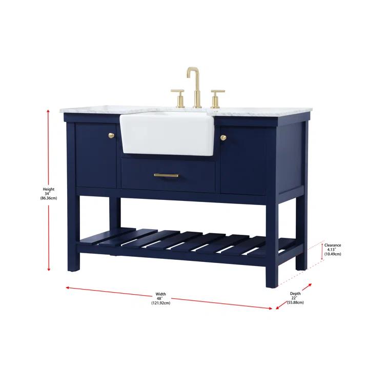 Pelaghia 48'' Single Bathroom Vanity with Marble Top