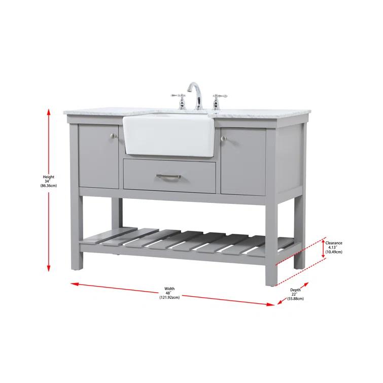 Pelaghia 48'' Single Bathroom Vanity with Marble Top